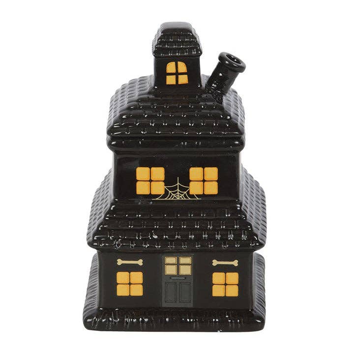 Black Haunted House Halloween Oil Burner and Wax Warmer