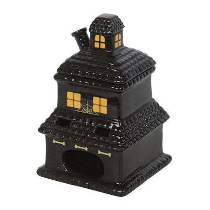 Black Haunted House Halloween Oil Burner and Wax Warmer