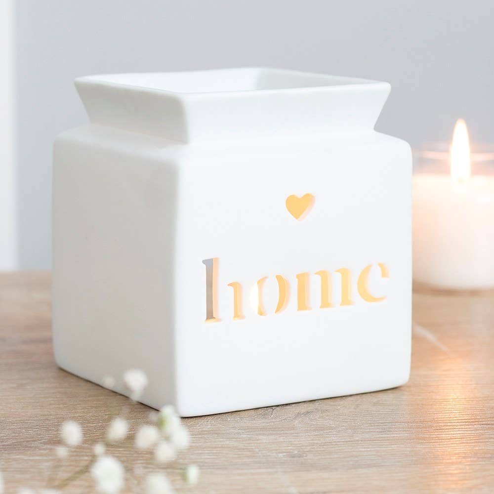 White Home Cut Out Oil Burner and Wax Warmer