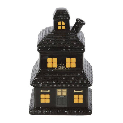 Black Haunted House Halloween Oil Burner and Wax Warmer