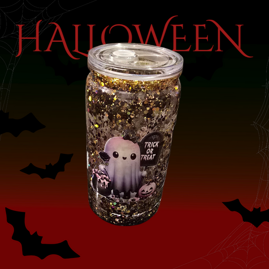 Halloween snowglobe tumbler